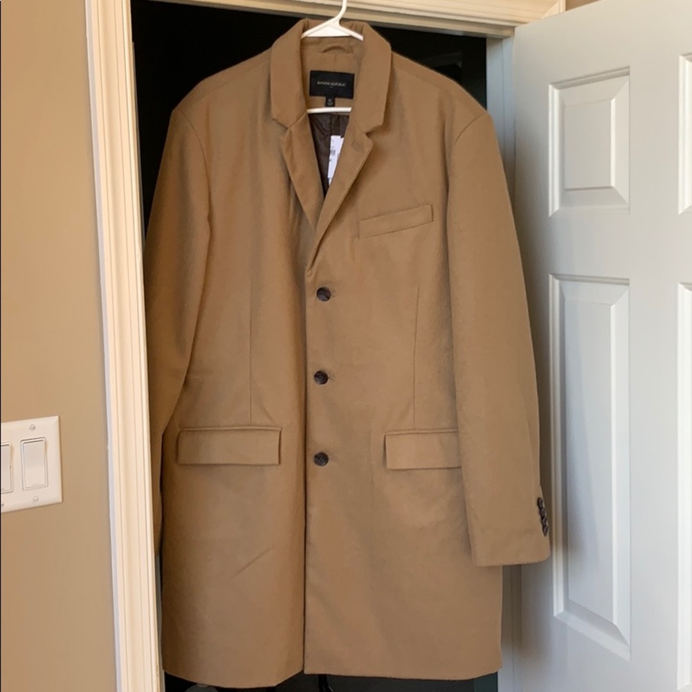 Tan Wool-Blend Top Coat